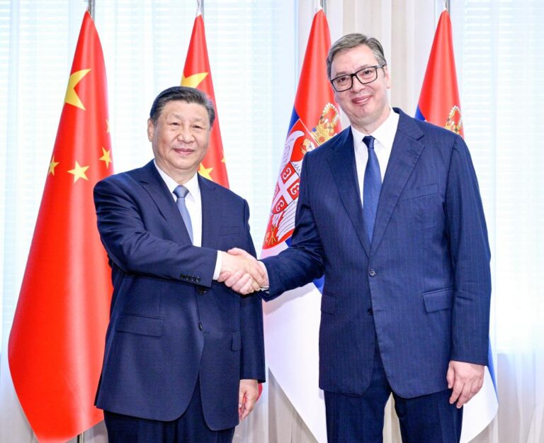 President Xi Jinping and Serbian President Aleksandar Vucic hold talks in Belgrade, Serbia, on May 8, 2024. Picture courtesy China Daily.